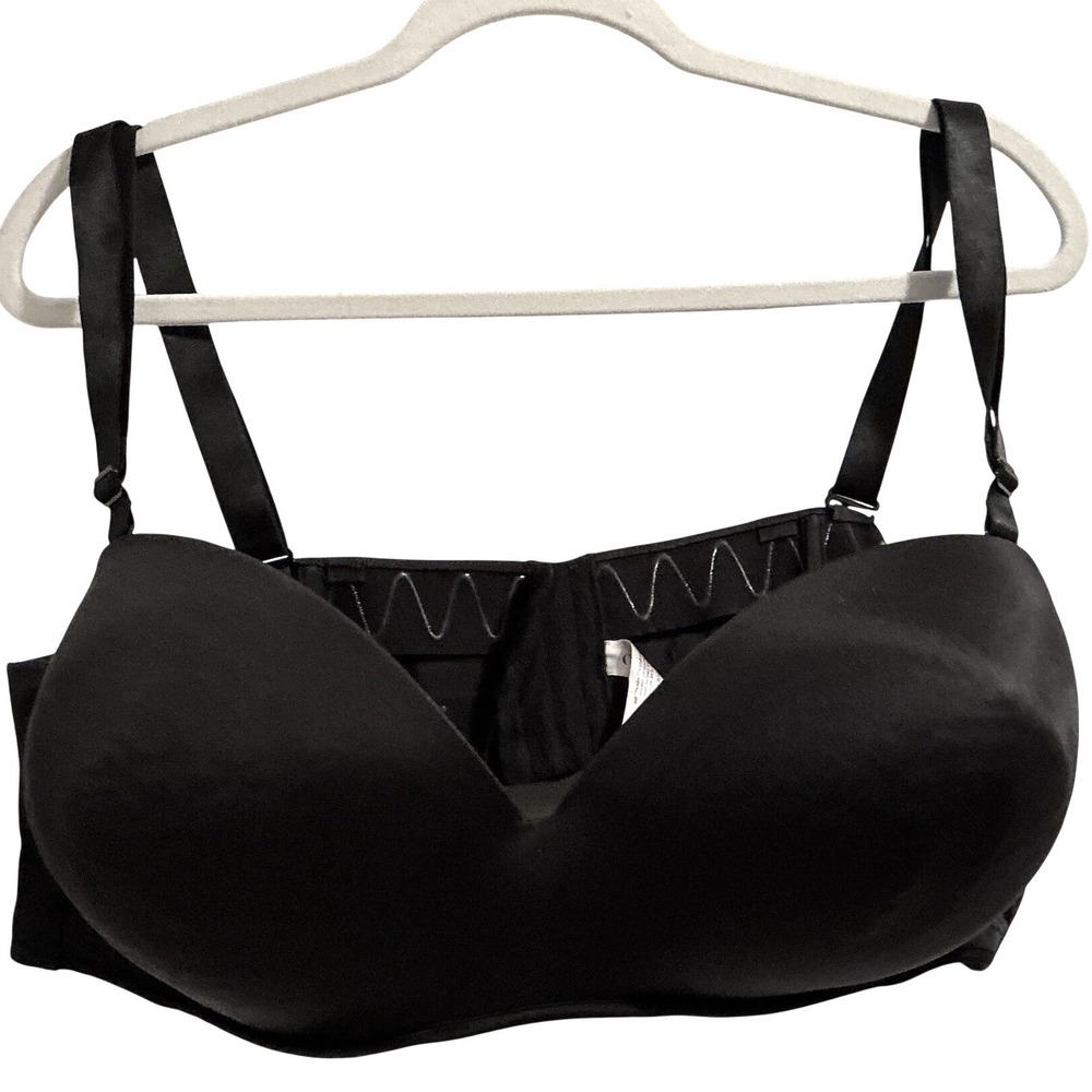 Cacique Multi-Way Strapless‎ Bra Womens 46DD Black Excellent Convertible Smooth